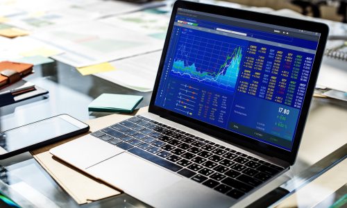 Graphic of investment stock market data analysis business